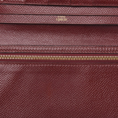 Hermes Courchevel Bearn Gusset Wallet Rouge H 5 of 8