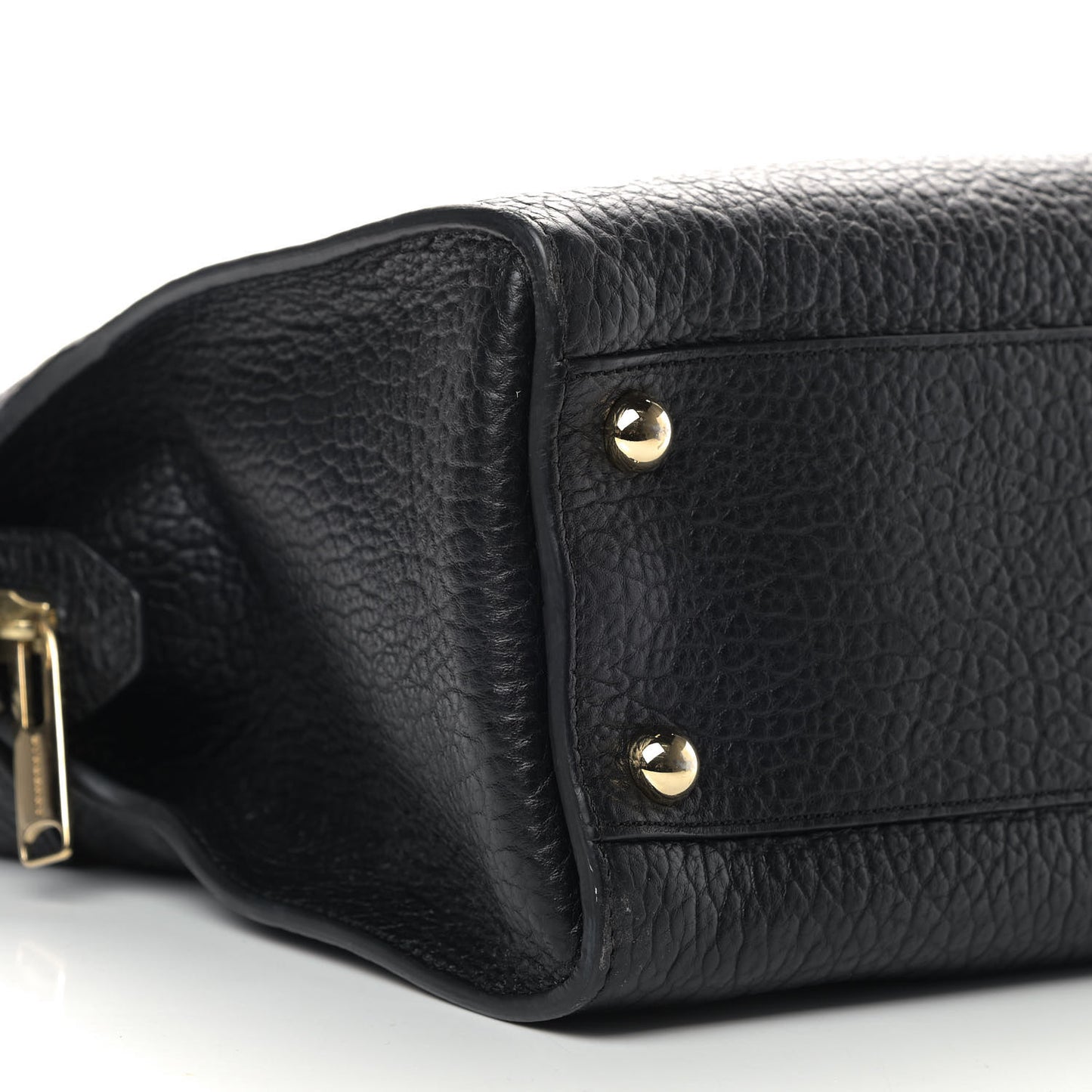 Heritage Grain Calfskin Large Clarborough Tote Black