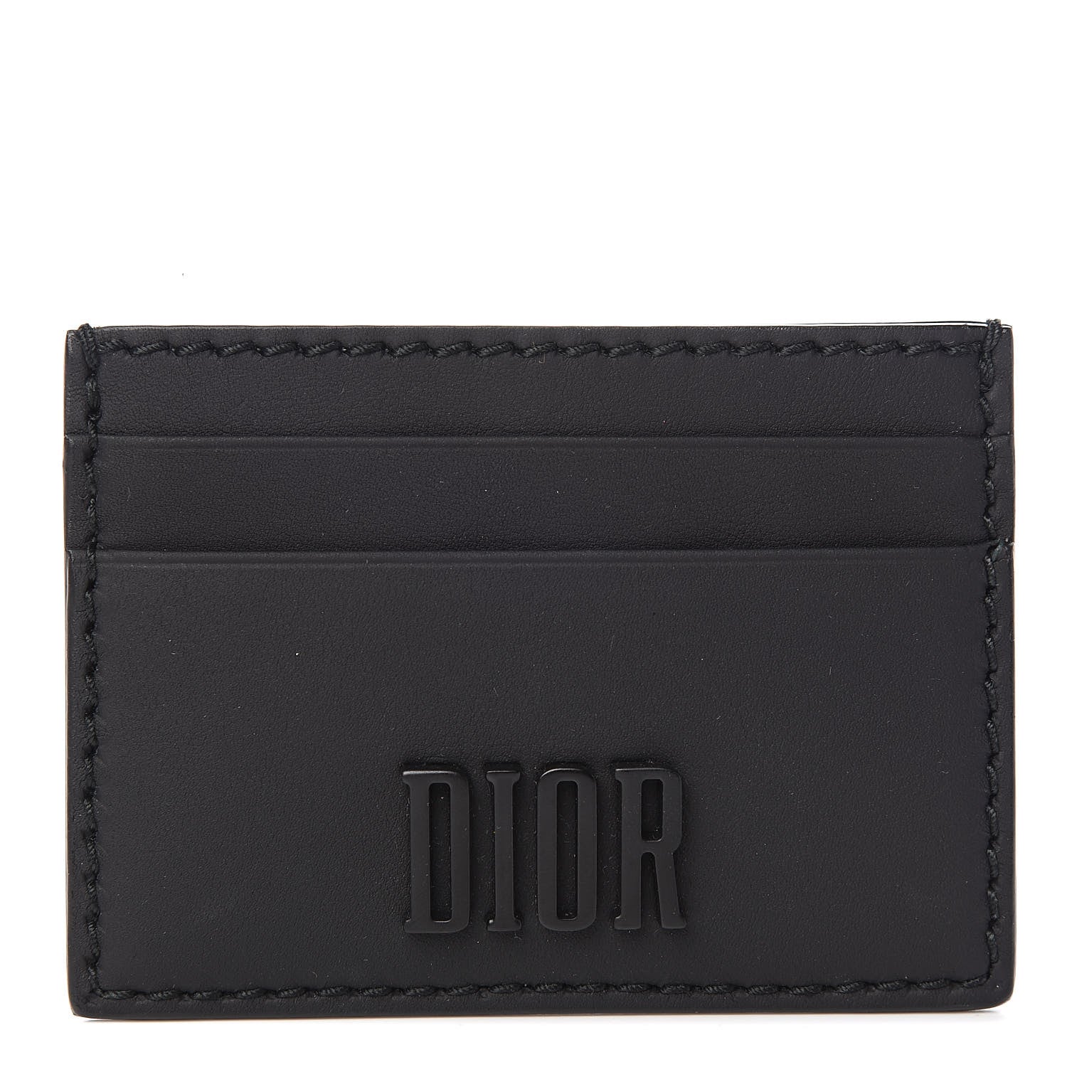 Christian Dior Calfskin D-Fence Card Holder Black 1 of 9