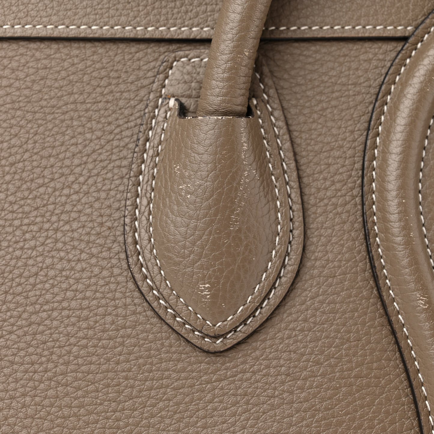 Smooth Calfskin Interstice Micro Luggage Light Taupe
