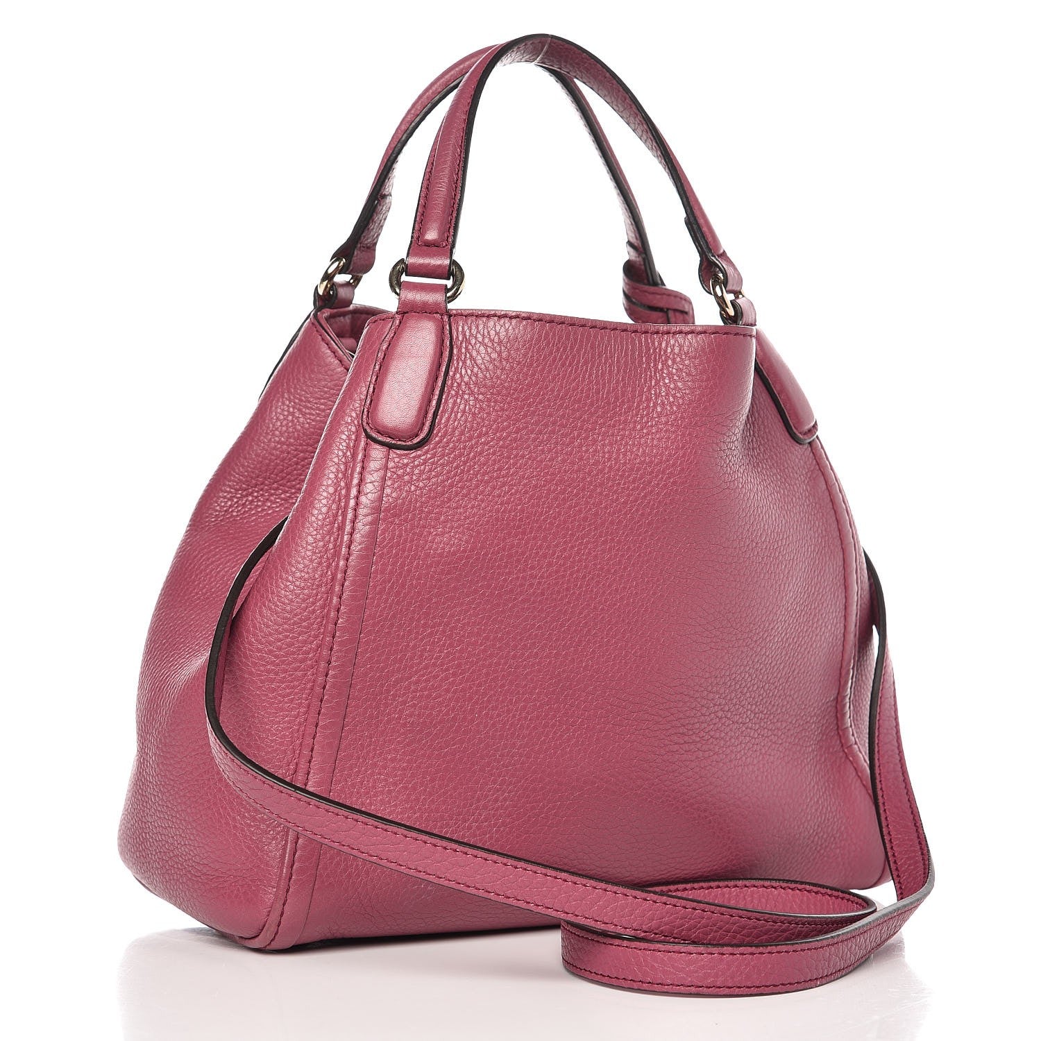 Gucci Pebbled Calfskin Small Soho Shoulder Bag Peonia Flower 4 of 9