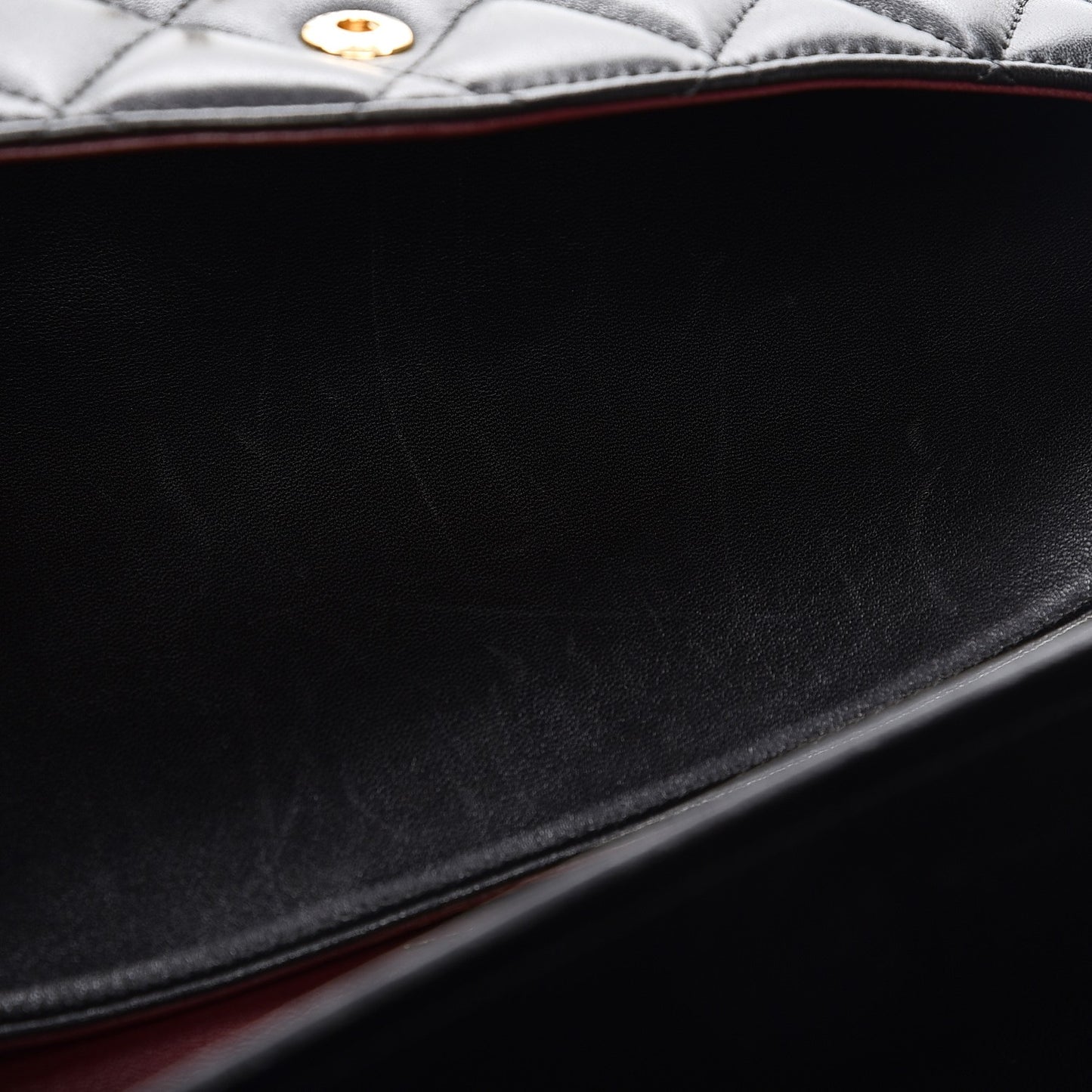 Lambskin Quilted Jumbo Double Flap Black