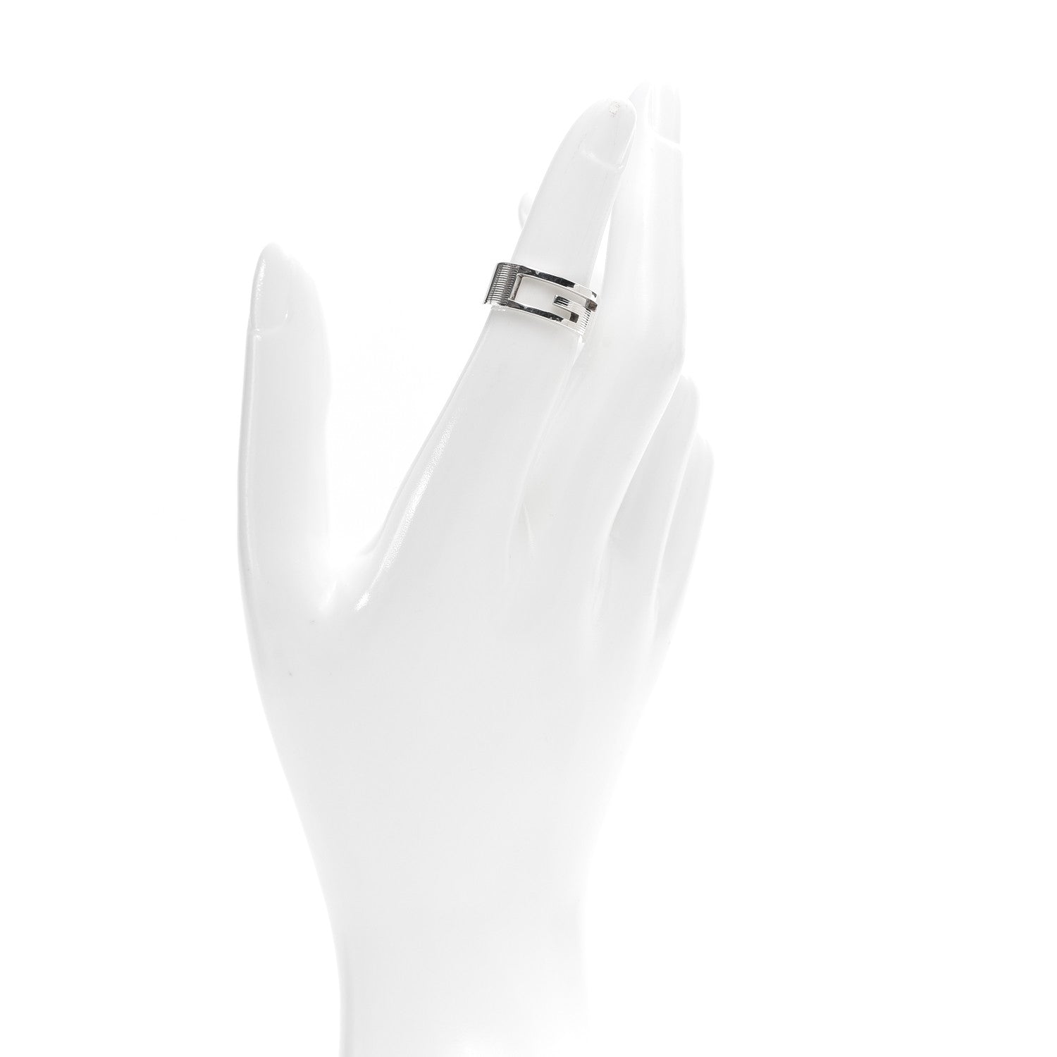 Gucci Sterling Silver G Cutout Ring 49 5 2 of 7