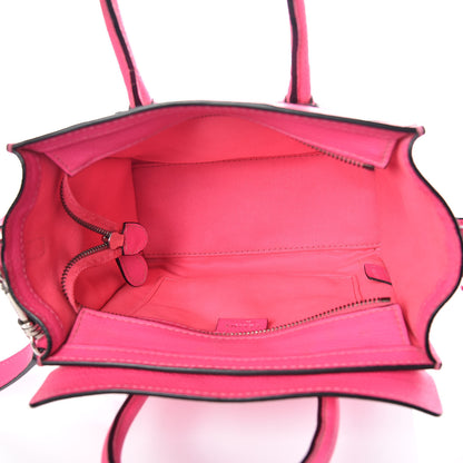 Celine Drummed Calfskin Nano Luggage Fluo Pink 6 of 12