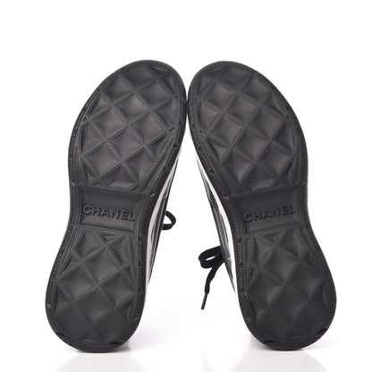 Chanel Velvet Calfskin Mixed Fibers CC Sneakers 37 Black 5 of 8