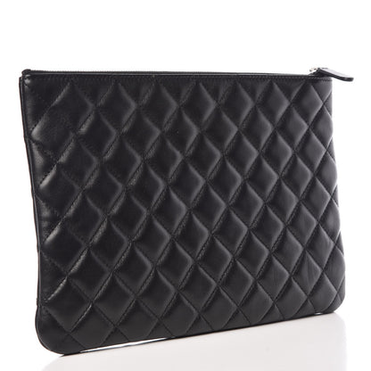 Chanel Lambskin Quilted Medium Cosmetic Case Black 3 of 9