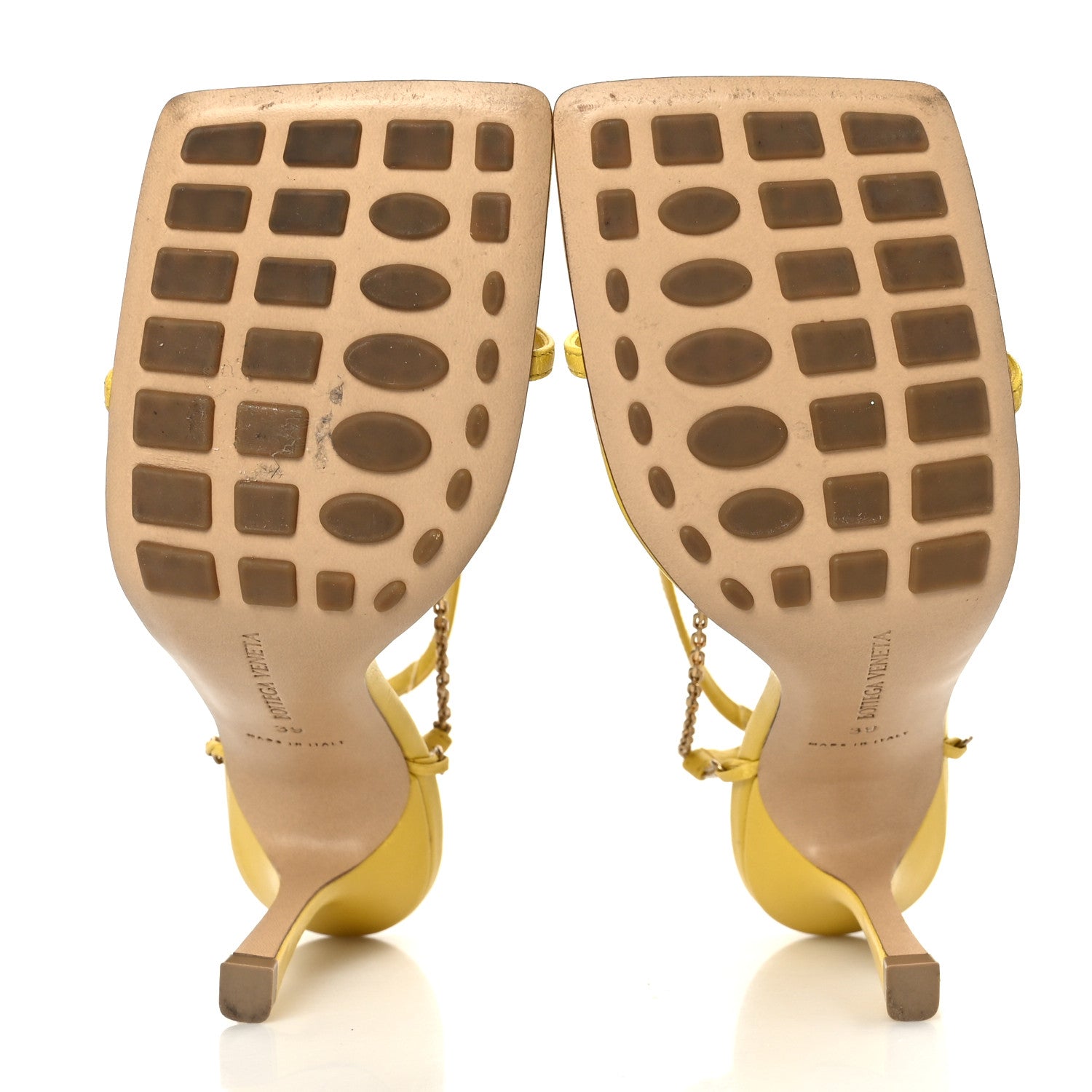 Bottega Veneta Lambskin Stretch Chain Strap 90mm Sandals 39 Buttercup 5 of 7