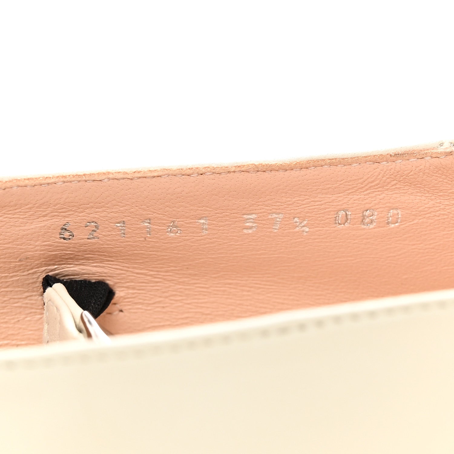 Gucci Nappa Lumiere Deva Horsebit Chain Embellished Flats 37.5 Dusty White 8 of 12