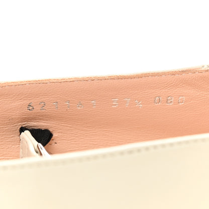 Gucci Nappa Lumiere Deva Horsebit Chain Embellished Flats 37.5 Dusty White 8 of 12