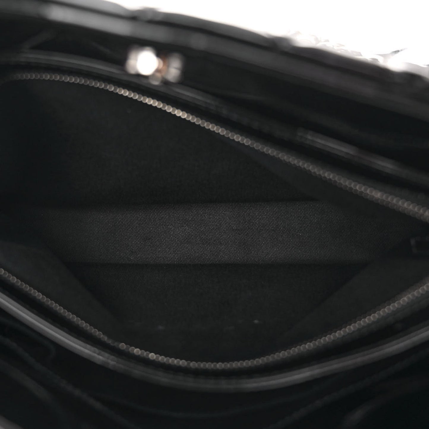 Patent Quilted Large Just Mademoiselle Bowling Bag Black