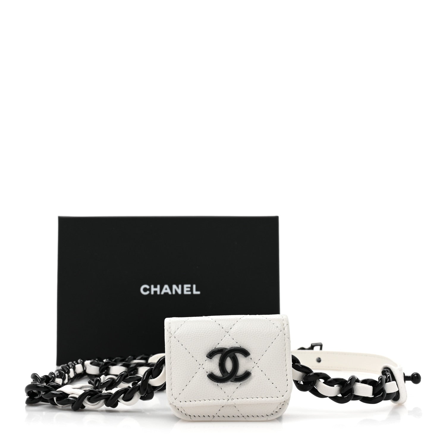 Chanel Caviar Quilted Airpods Pro Holder Belt White 11 of 11