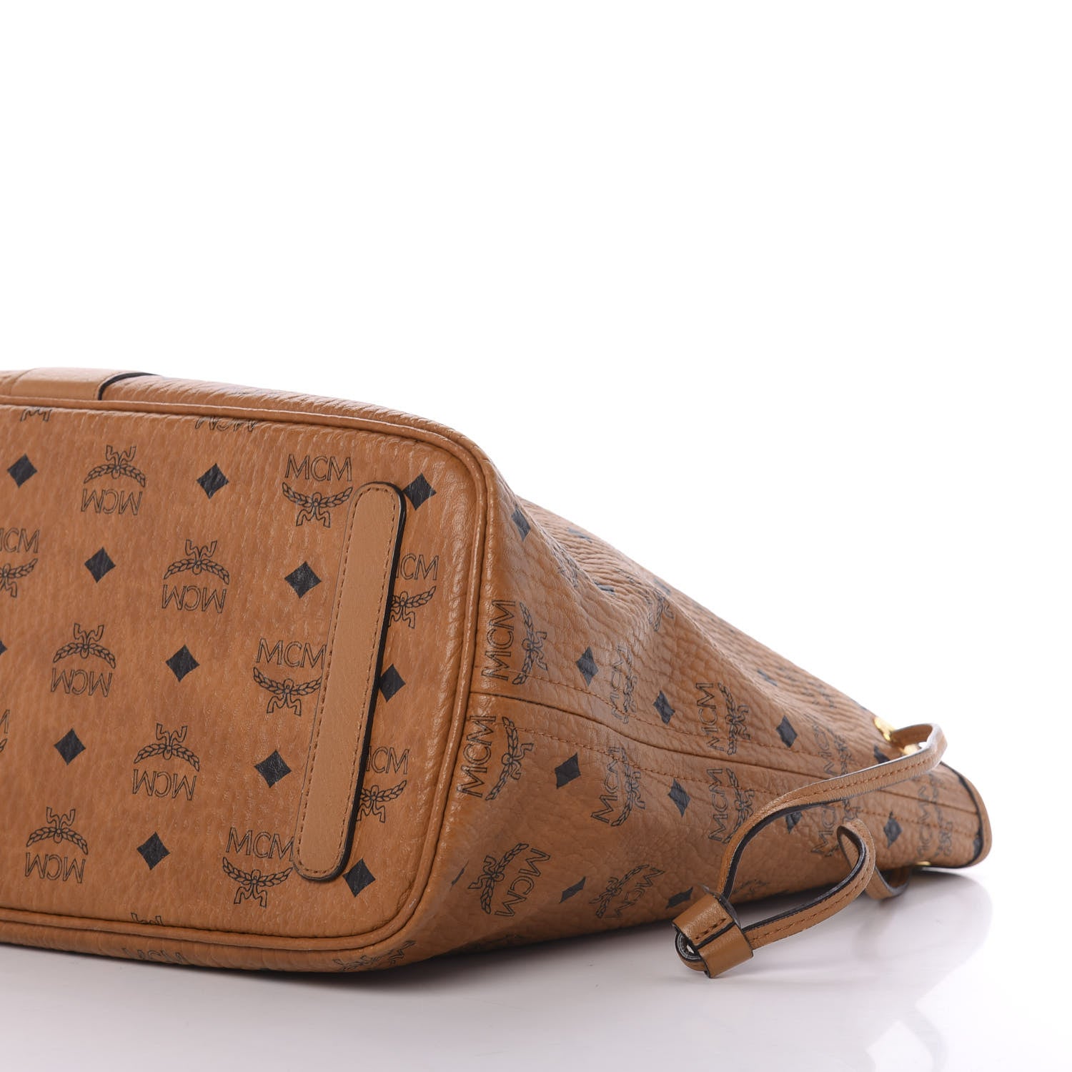 MCM Visetos Medium Liz Reversible Shopper Tote Cognac 8 of 16