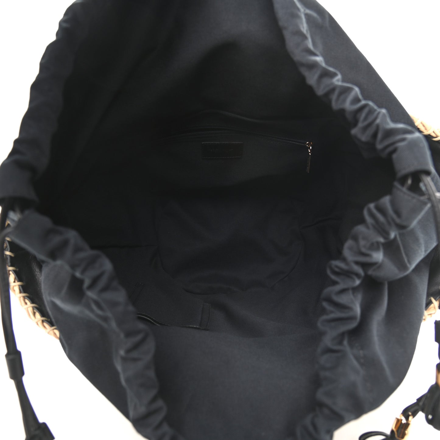 Woven Raffia Crochet Tote Black Multicolor