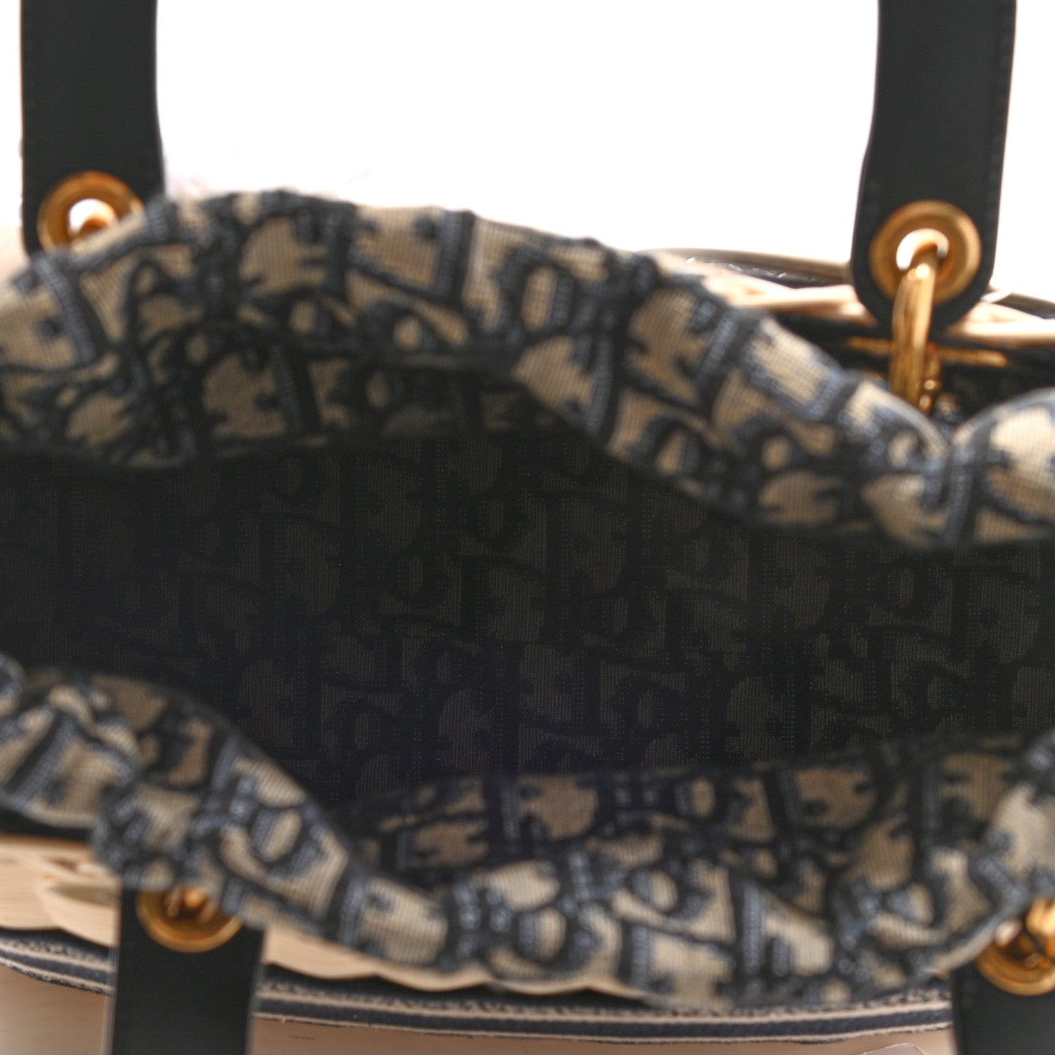 Christian Dior Wicker Oblique Medium Lady Dior Bag Blue 5 of 9