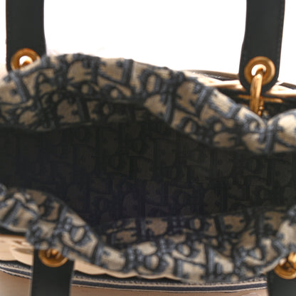Christian Dior Wicker Oblique Medium Lady Dior Bag Blue 5 of 9