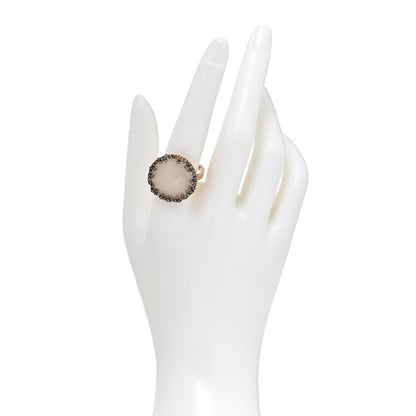 Suzanne Kalan 18K Rose Gold Champagne Diamond Chalcedony Cocktail Ring 60 9 2 of 6