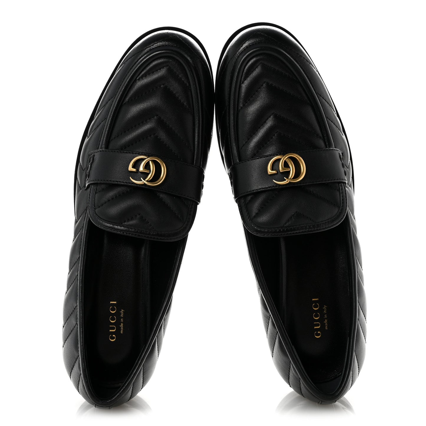 Nappa Matelasse Double G Marmont Loafers 41 Black