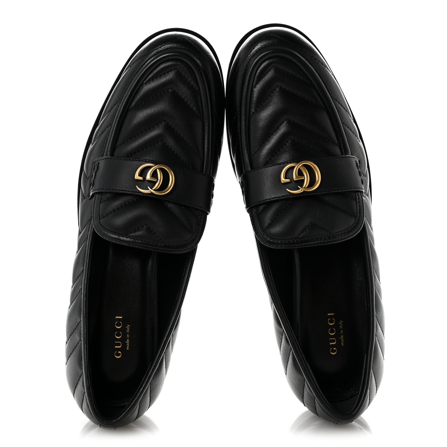 Gucci Nappa Matelasse Double G Marmont Loafers 41 Black 2 of 9
