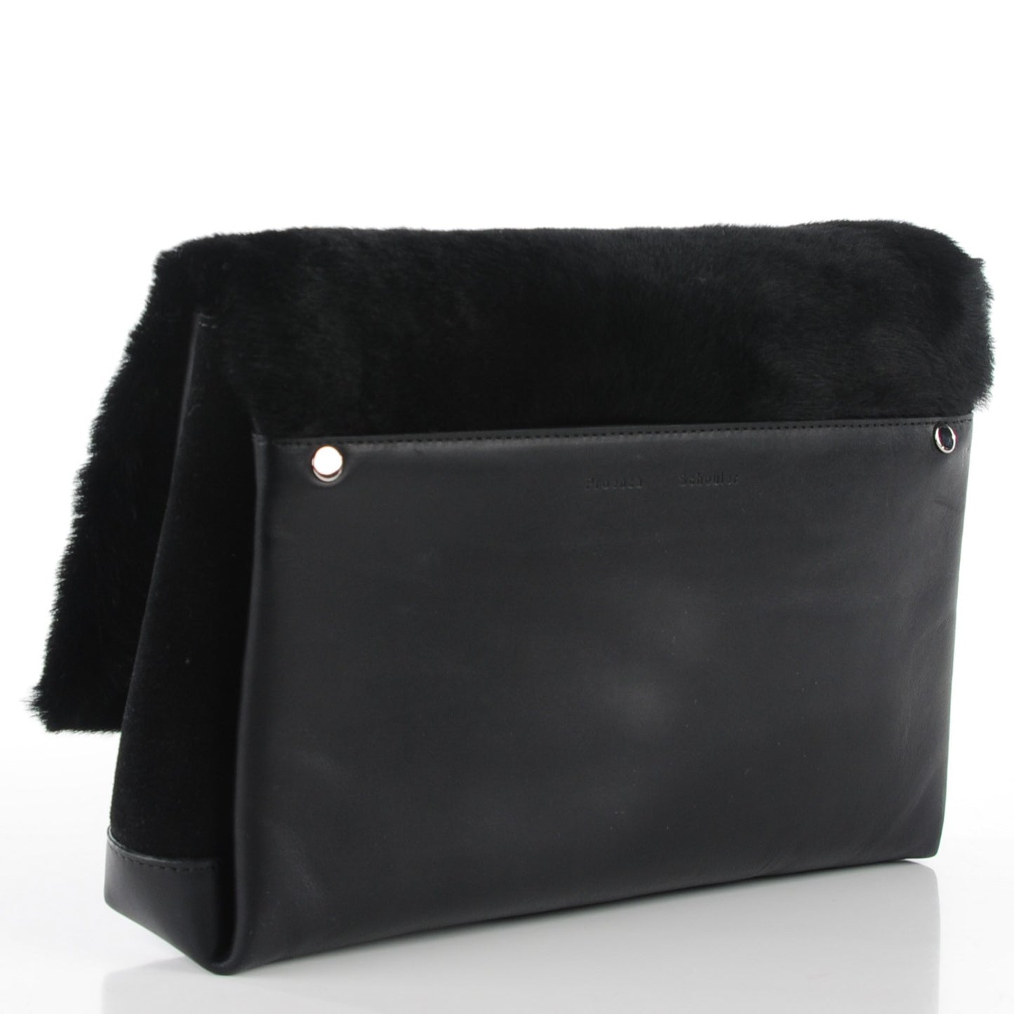 Calf Hair and Calfskin PS Elliot Clutch Black