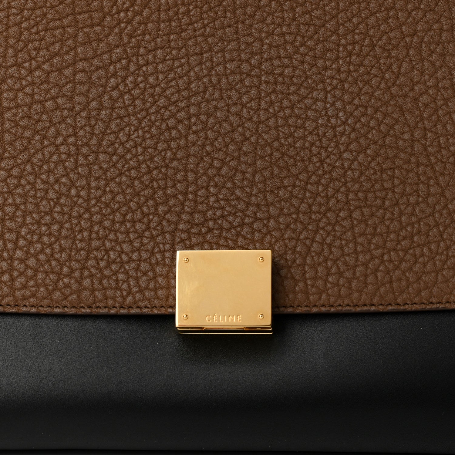 Celine Bullhide Calfskin Nubuck Medium Tri-Color Trapeze Coffee 7 of 11