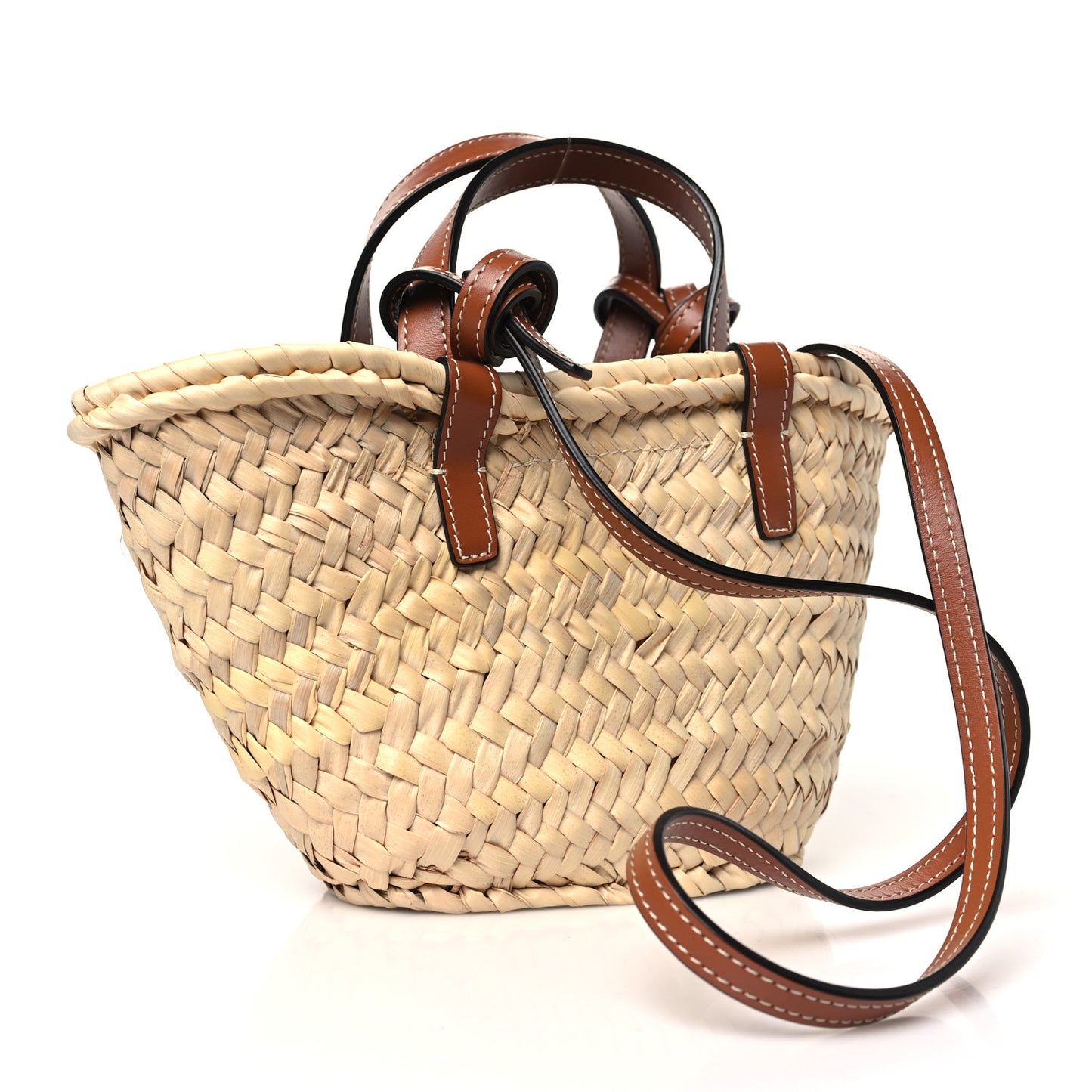 Palm Leaves Calfskin Classic Triomphe Nano Panier Tan