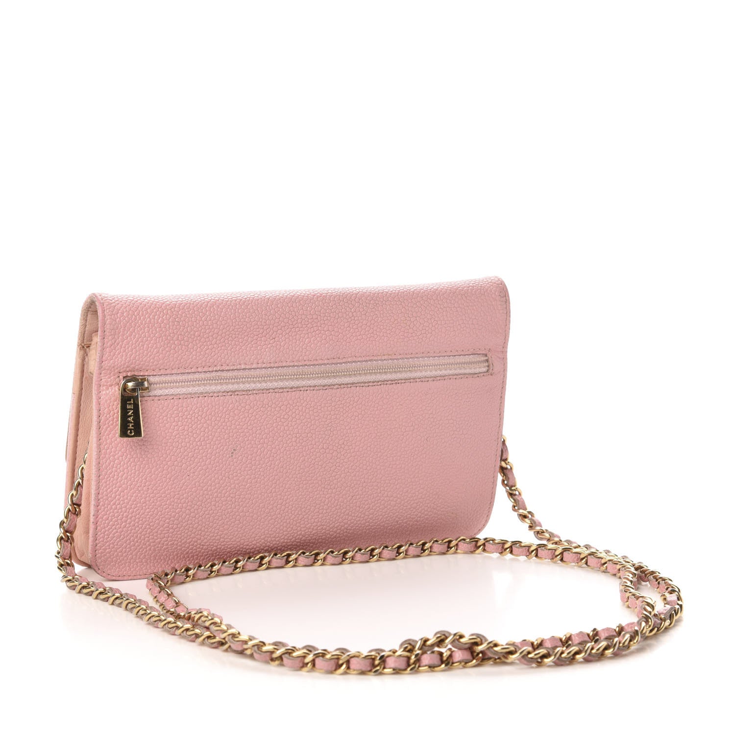 Chanel Caviar Timeless CC Wallet On Chain WOC Light Pink 3 of 14