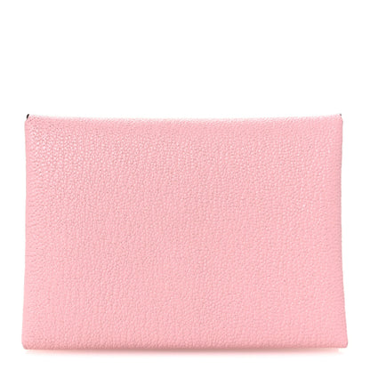 Hermes Chevre Mysore Calvi Duo Card Case Rose Sakura 1 of 7
