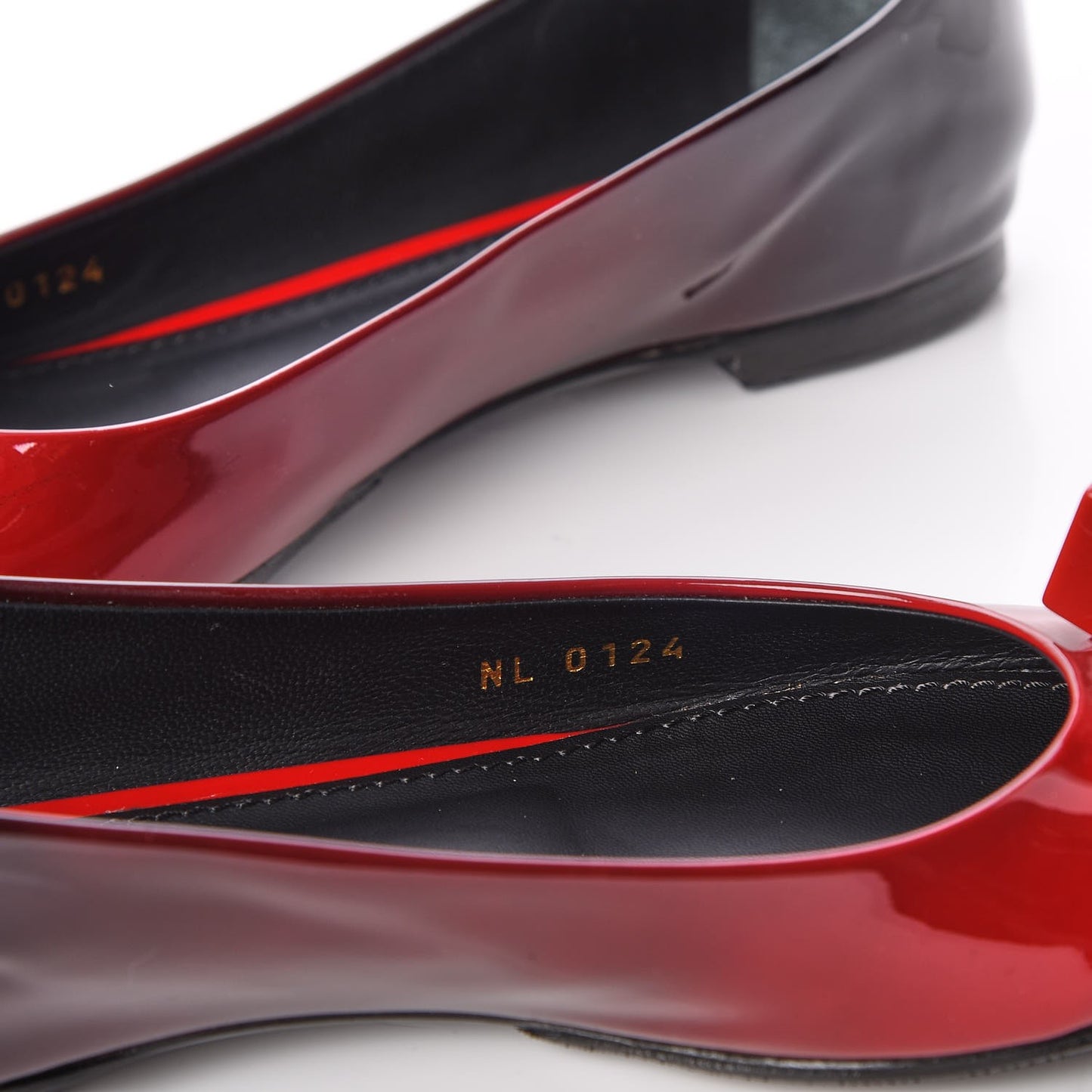 Patent Calfskin Gossip Ballerina Flats 35.5 Red