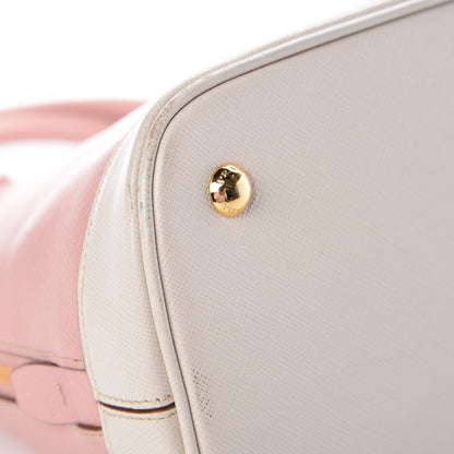 Prada Saffiano Lux Bi-Color Promenade Dome Tote Orchidea Talco 13 of 18