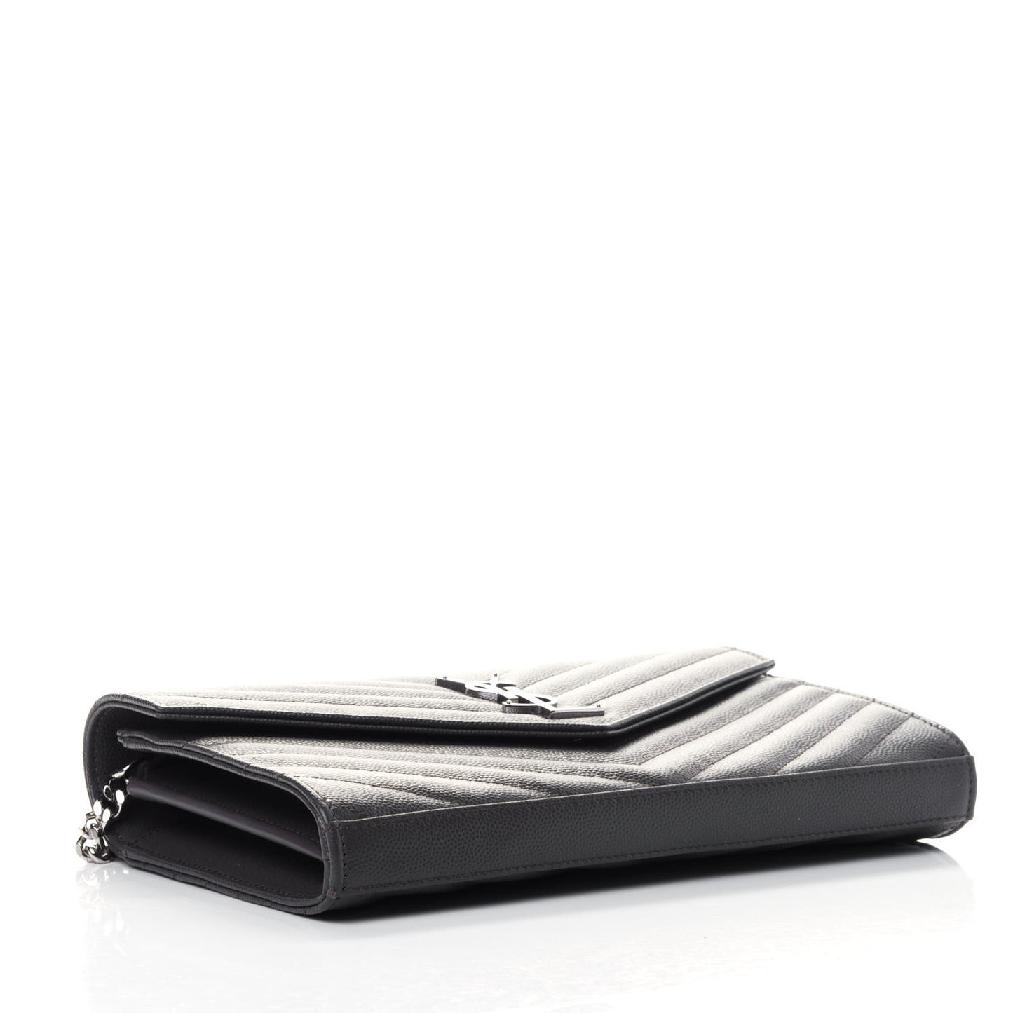 Grain De Poudre Matelasse Chevron Monogram Chain Wallet Storm