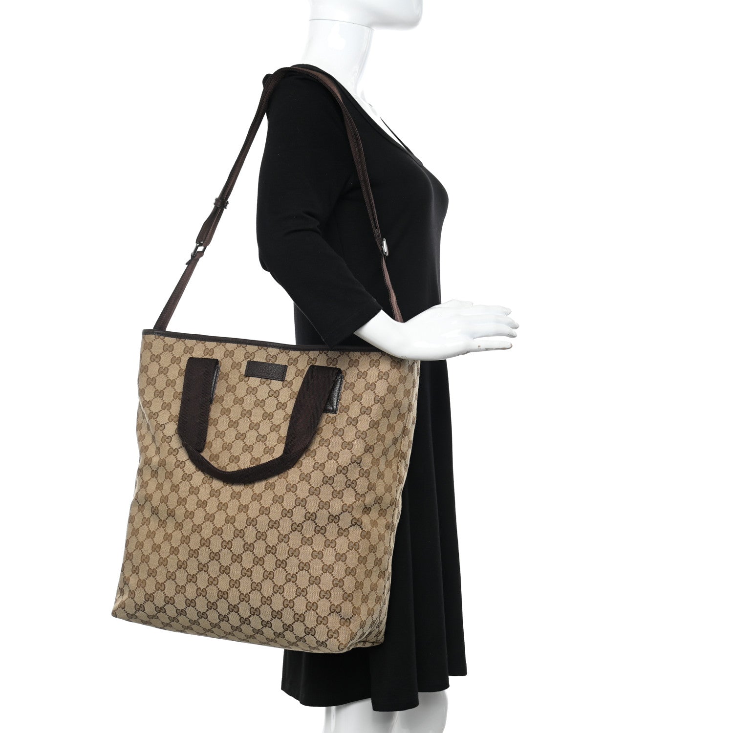 Gucci GG Monogram Medium Handle Vertical Tote Brown 2 of 12