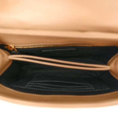 Saint Laurent Calfskin Y Quilted Monogram Toy Loulou Crossbody Bag Latte 5 of 12