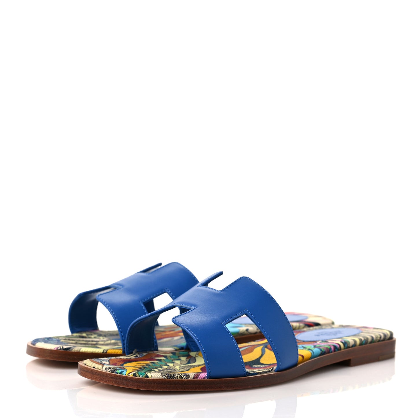 Calfskin Oran Sandals 37 Bleu Zanzibar