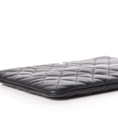 Chanel Lambskin Quilted Medium Cosmetic Case Black 9 of 11