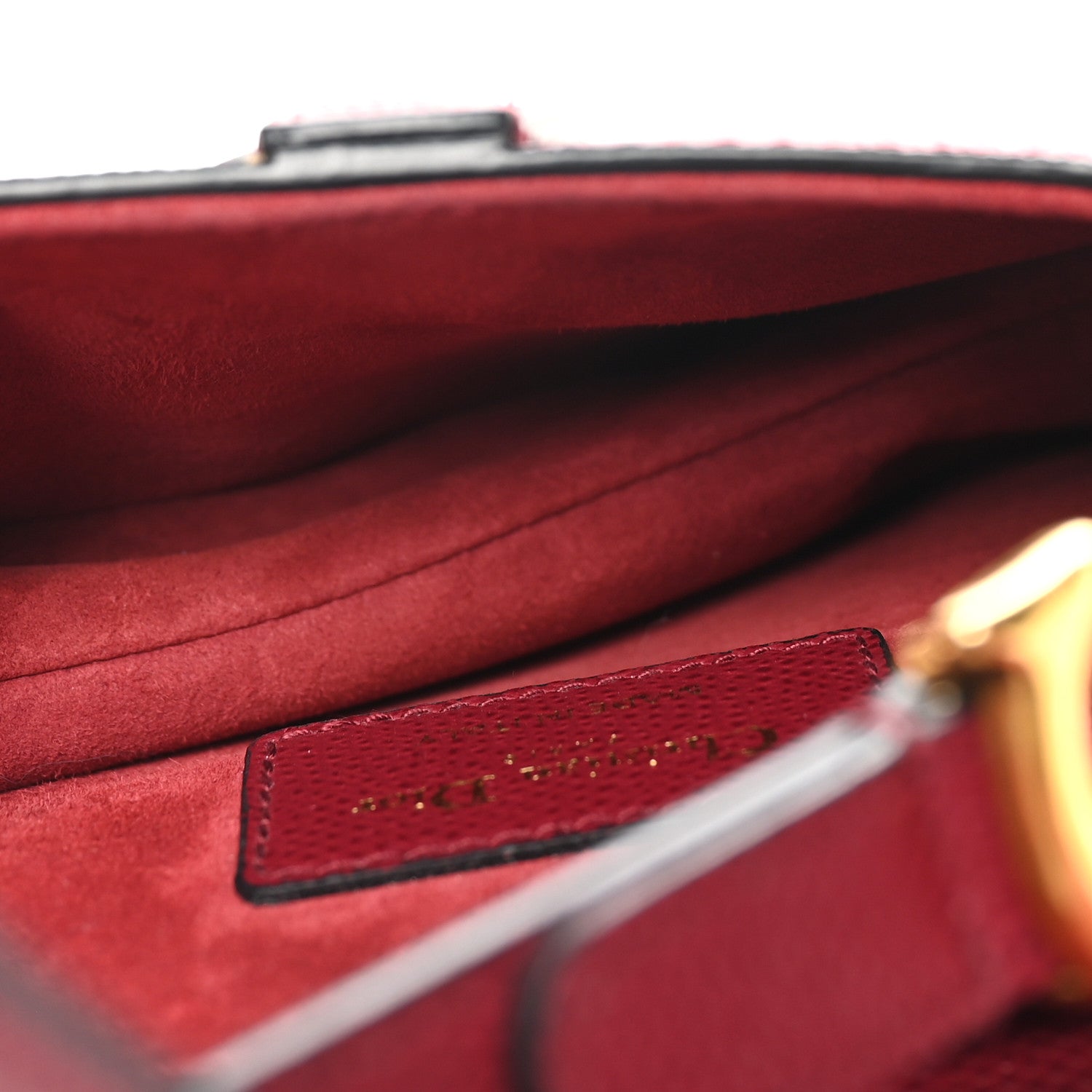 Christian Dior Grained Calfskin Mini Saddle Bag Red 5 of 9