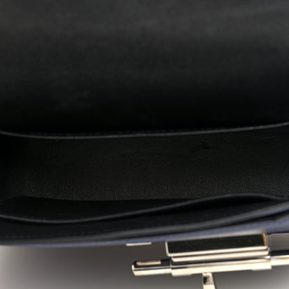 Hermes Epsom Shiny Alligator Mini Verrou Chaine Bag Bleu Encre Black 5 of 10