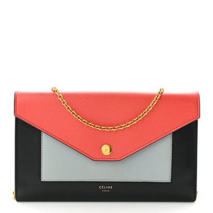 Celine Liege Calfskin Tri-Color Large Pocket Flap On Chain Multicolor 1 of 11