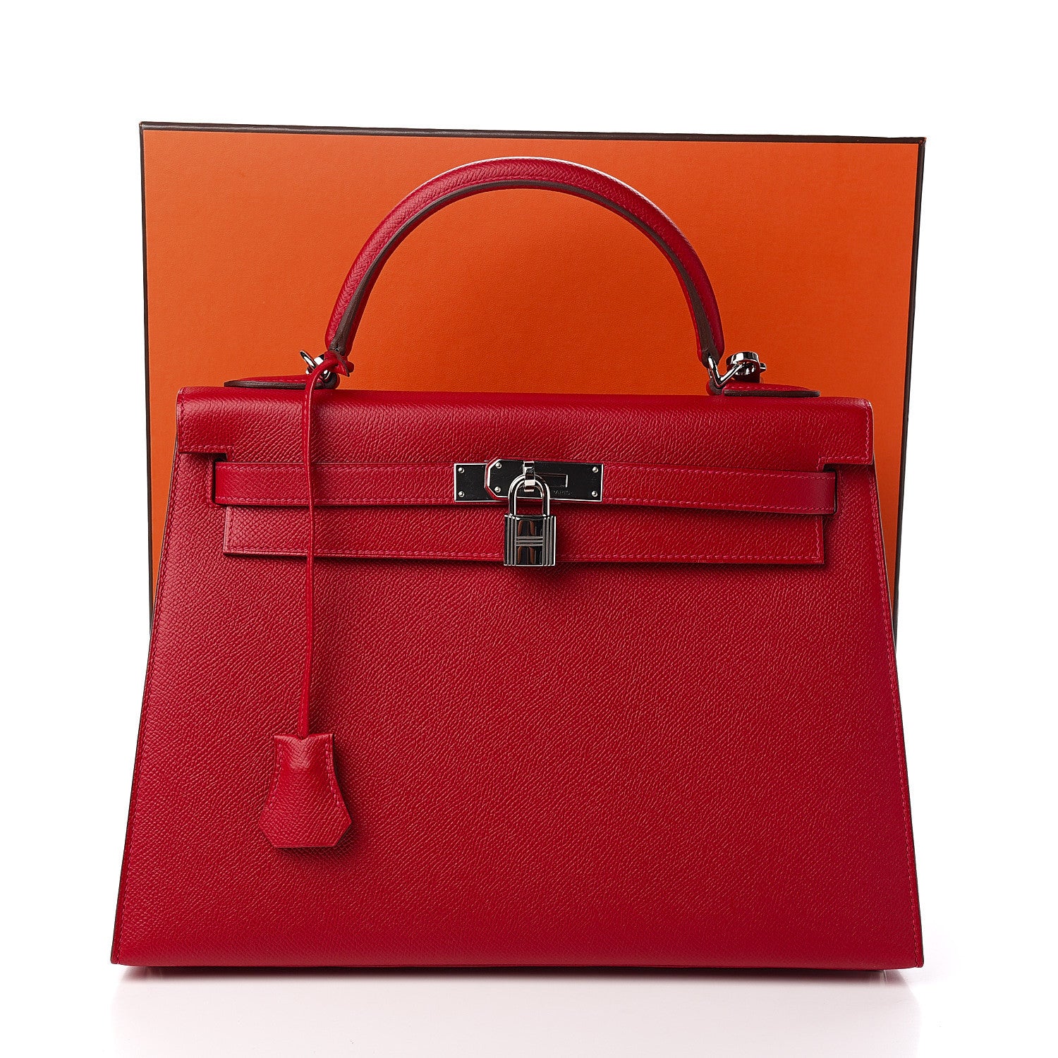 Hermes Epsom Kelly Sellier 32 Rouge Casaque 9 of 9