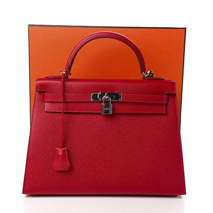 Hermes Epsom Kelly Sellier 32 Rouge Casaque 9 of 9