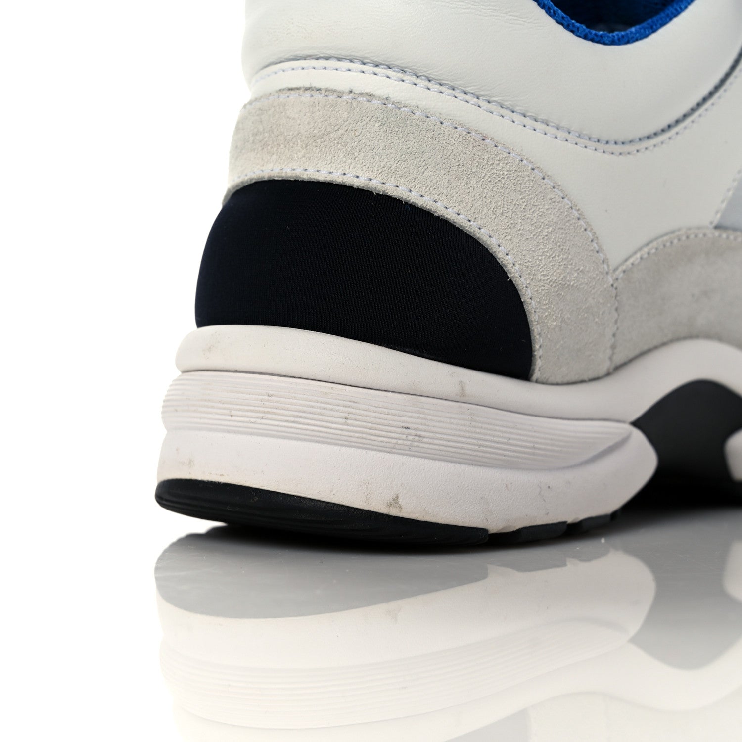 Chanel Calfskin Fabric Sneakers 37 White Silver Fluo Blue 7 of 10