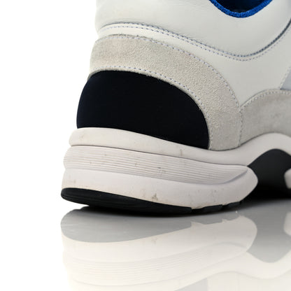 Chanel Calfskin Fabric Sneakers 37 White Silver Fluo Blue 7 of 10