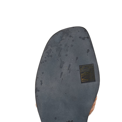 Hermes Suede Goatskin Crystal Oran Sandals 38 Rose Aube Nude 9 of 10