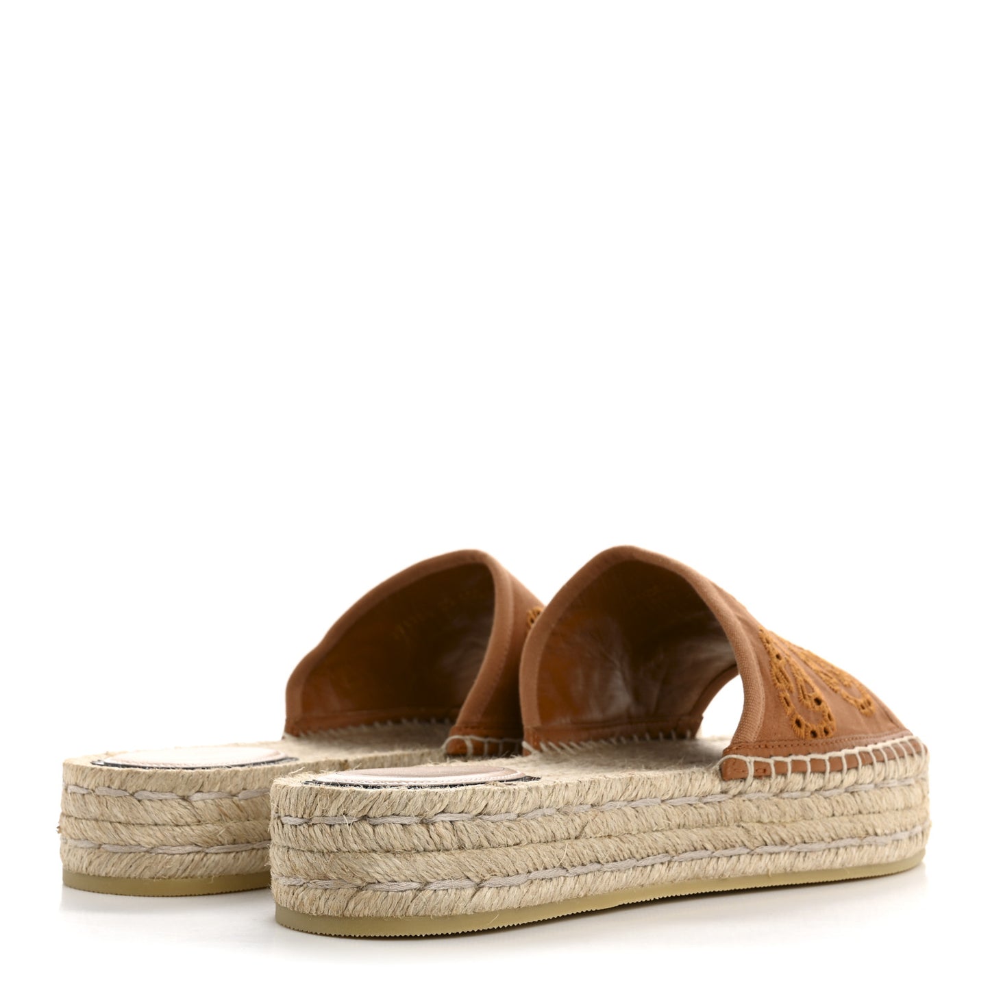Canvas Interlocking G Damita Espadrille Sandals 39 Blondie Cognac
