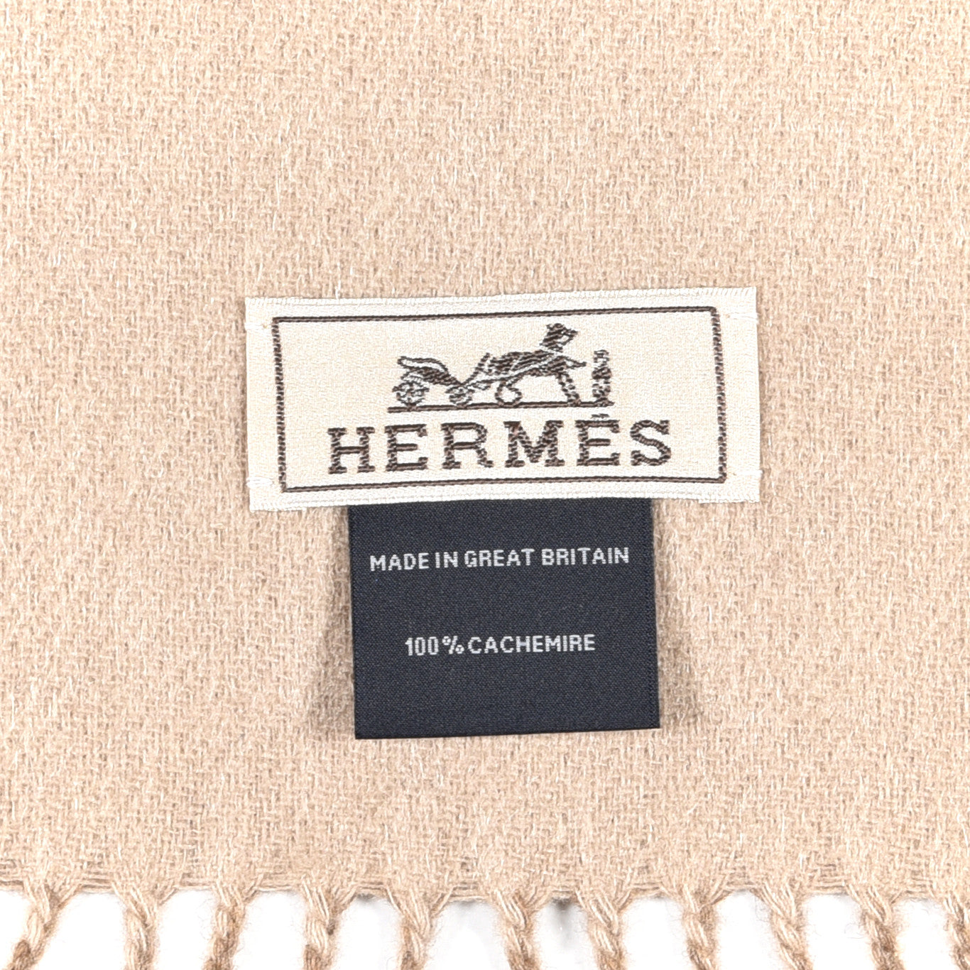 Cashmere Recto Verso Muffler Marron Glace Craie