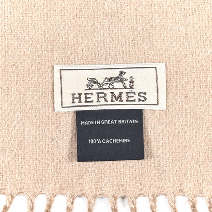 Hermes Cashmere Recto Verso Muffler Marron Glace Craie 5 of 5
