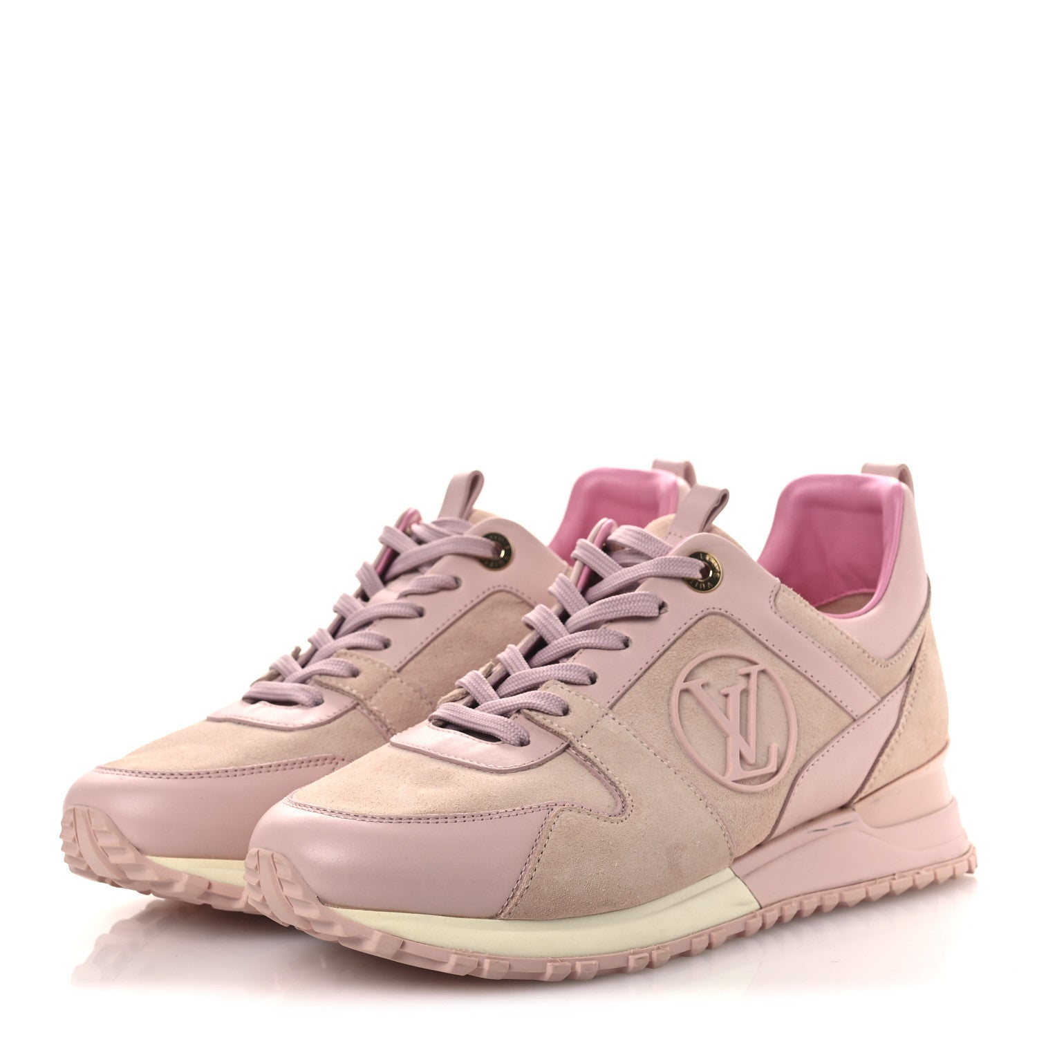 Louis Vuitton Suede Calfskin Run Away Sneakers 37.5 Pink 4 of 14