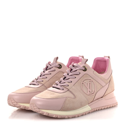 Louis Vuitton Suede Calfskin Run Away Sneakers 37.5 Pink 4 of 14