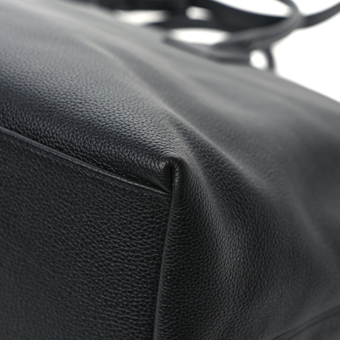 Grained Calfskin Giant Bowling Bag Black