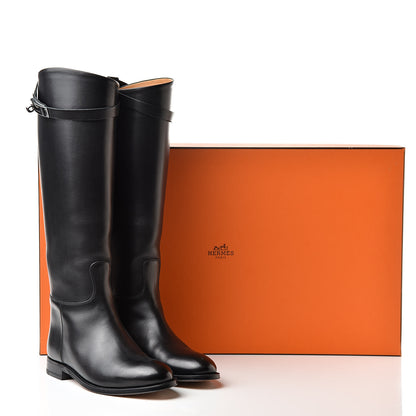 Hermes Box Kelly Jumping Boots 37 Black 9 of 9
