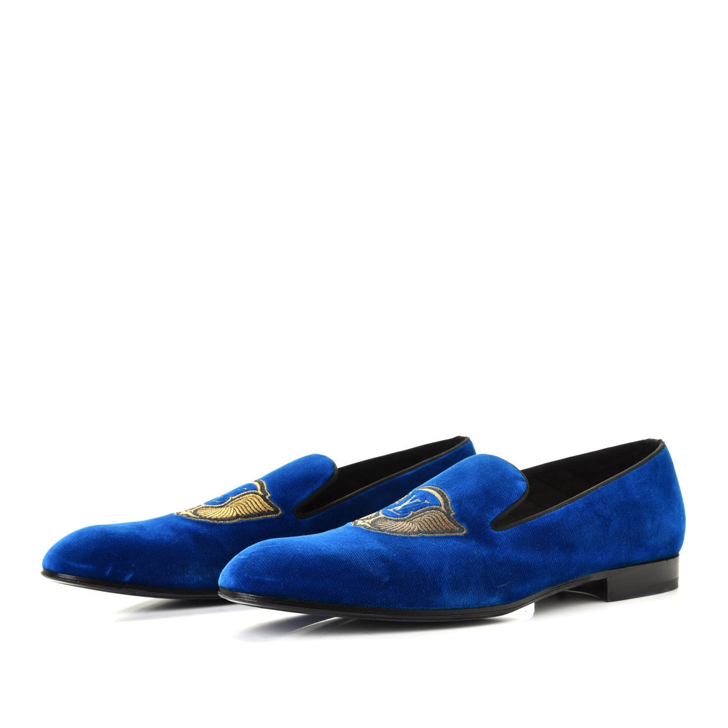 Velvet Logo Auteuil Slipper 9.5 Blue